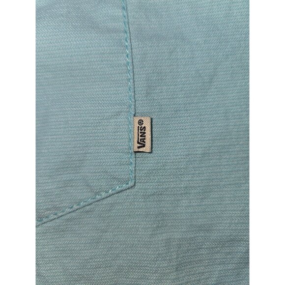 Vans Mens Short Sleeve Button-Up Casual Shirt Blue Medium - Picture 8 of 9